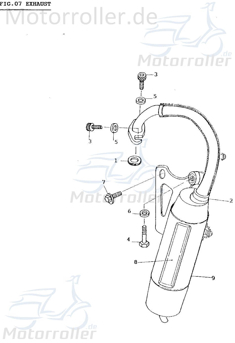 Adly Auspuff Scoody 50 Endschalldämpfer Endtopf 50ccm 2Takt Motorroller.de Auspuffanlage Auspuff-Anlage Auspufftopf Auspuffendtopf Minarelli stehend