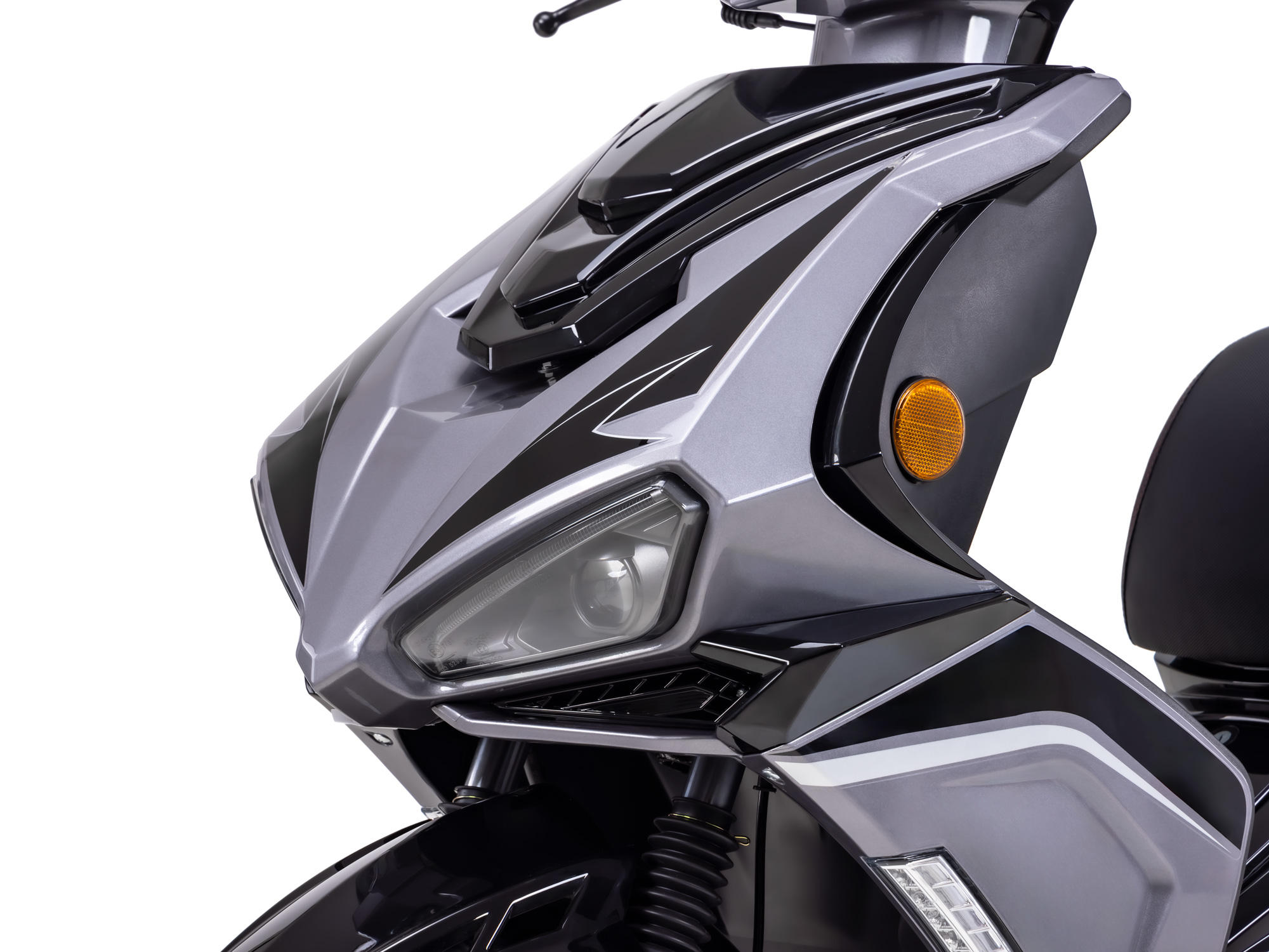 Motorroller Fighter R 777 Sport schwarz-grau 45 km/h Euro 5 mit Topcase Scooter Mokick Roller