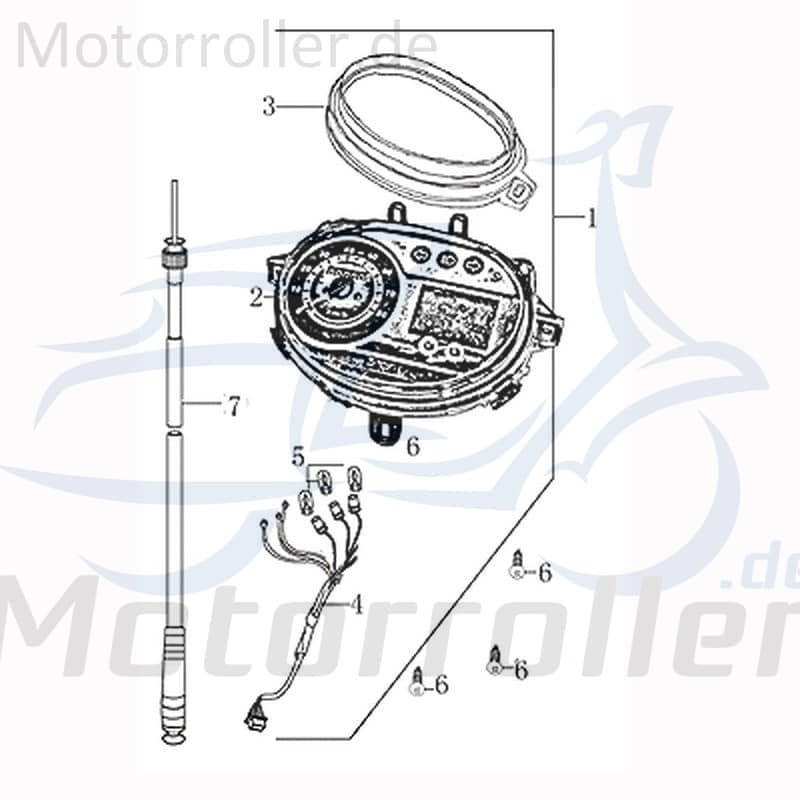 Kreidler Galactica 2.0 50 DD Adapterkabelsatz 50ccm 2Takt 706019 Motorroller.de für Tachometer Scooter Hiker 2.0 50 Ersatzteil Service