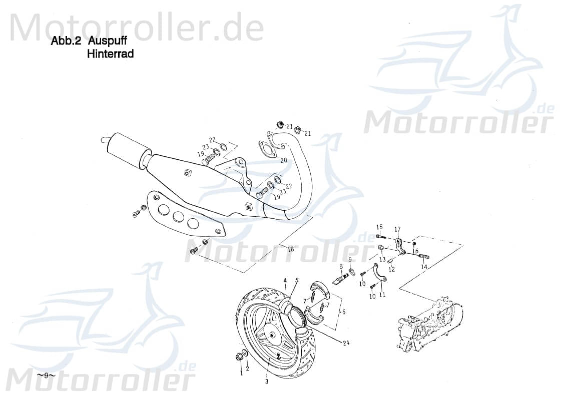 PGO Sechskantschraube Star 50 Befestigung Halter 50ccm 2Takt Motorroller.de Halterung Flachkopfschraube Sechskant-Schraube Bundschraube Scooter