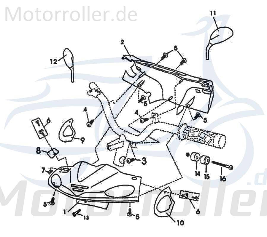 Rex RS125 Bundmutter Sechskantmutter 125ccm 4Takt FIG32-7 Motorroller.de Flanschmutter Sechskant-Mutter Flansch-Mutter Maschinenmutter Bund-Mutter