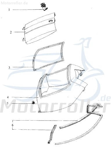 Eppella Eppelino 50 Handschuhfach 50ccm 2Takt QM50QW-B.-39-8 Motorroller.de Gepäckfach vorn unlackiert Handschuhfachkasten Scooter Ersatzteil Service