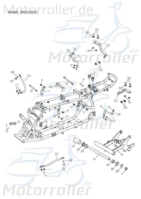 Adly Halterung ATV 50 II Utility XXL AC Quad 50ccm 2Takt Motorroller.de Arretierung Haltebügel Halteblech Befestigungshalter Halte-Blech Halte-Bügel