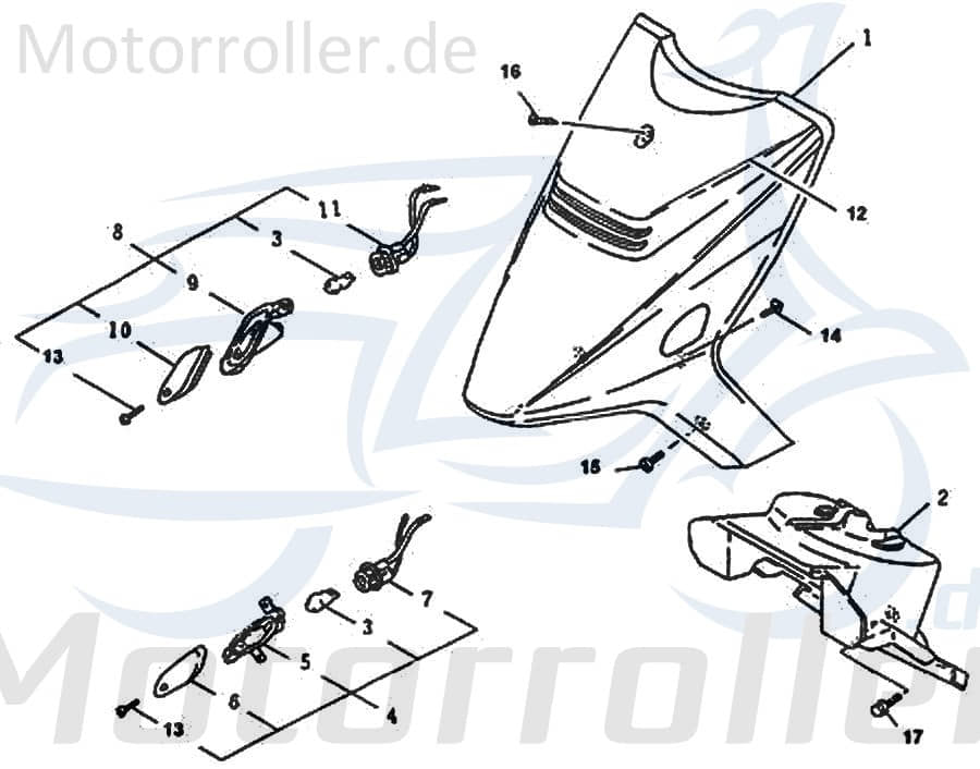 Frontverkleidung wine ab FG 39101 Motorroller Rex 75105