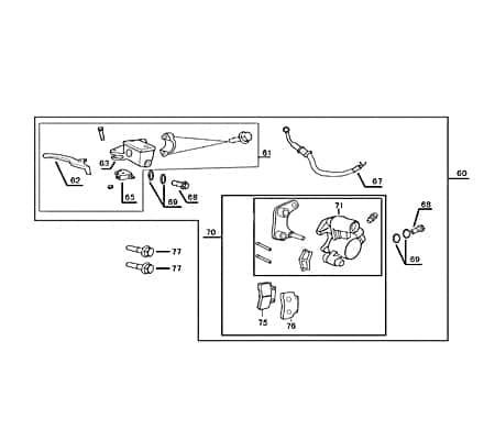 Rex Genua 50 Bremssattel Roller 50ccm 4Takt 45200-KY-E000 Motorroller.de Bremszange Brems-Zange Brems-Sattel Bremshalterung Bremsblock Brems-Block