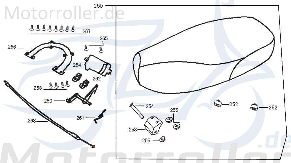 Abdeckung Seilzugführung Sitzbankverriegelung 77244-ALA6-9000 Motorroller.de Spezial Sitzbankverriegelung