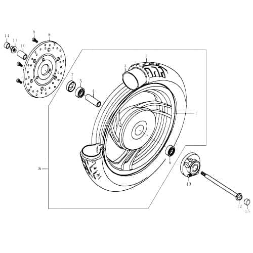 Vorderradfelge 2.15x10 Alufelge Motorroller Rex 86429