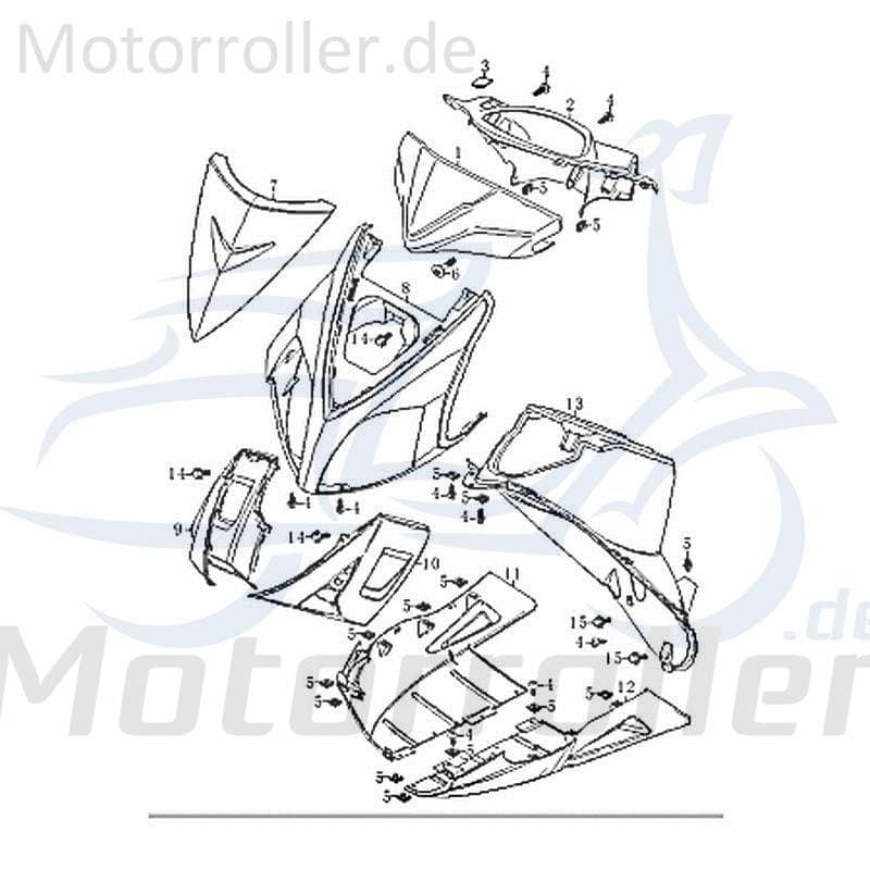 Kreidler RMC-G 50 Frontverkleidung 50ccm 2Takt FIG.C12-8 Motorroller.de blau Frontschürze Frontmaske Front-Cover Lenkerverkleidung Front-Schürze