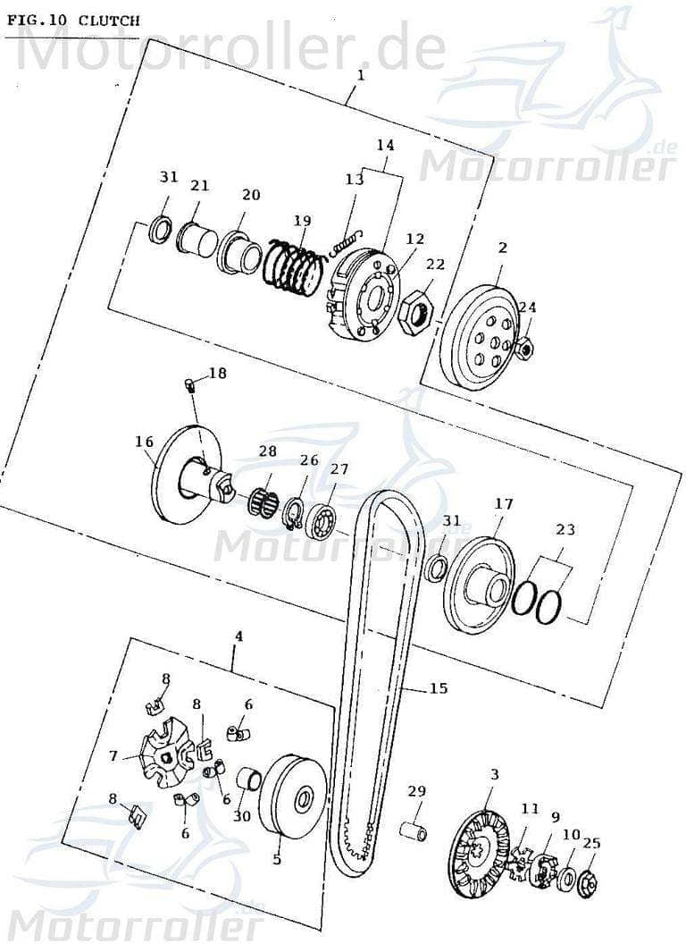Kupplungsglocke 112mm Adly Polrad 50ccm 2Takt 1PE40-0702-B Motorroller.de Kupplungstrommel Kupplungsgehäuse Kupplungs-Gehäuse Kupplungs-Trommel Quad