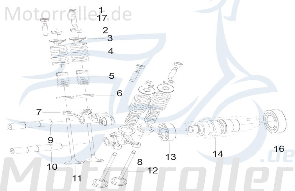 Nockenwelle 250ccm 4Takt 129175000000 Motorroller.de Kipphebelwelle Nocken-Welle Steuerwelle Qualitäts-Nockenwelle Scooter