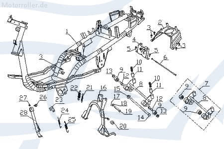 Motorhalter 50ccm 2Takt Kreidler Vabene 50 Achse SMC 730483 Motorroller.de Motorträger Motorhalterung Motor-Halter Motor-Halterung Motor-Lager Scooter
