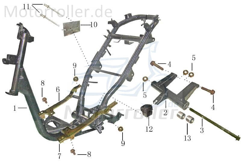 Motorschwinge AGM GMX 450 One JSD50QT-13 Roller 50ccm 4Takt Motorroller.de Motoraufhängung Motorträger Motorwippe Motorhalter Motor-Halter 139QMB