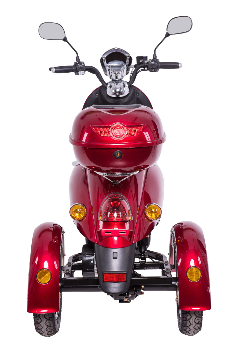 Dreirad Scoody E Trike ZT-63B 25 km/h rot Bleisäure-Akku 650 Watt Elektroroller E-Scooter E-Roller Dreiradroller E-Trike E-Dreirad Mofa