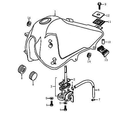 Aufhängungsgummi Benzintank 89497 Kreidler DICE GS/SM 125i Rex Supermoto Enduro 125 DD Gummi Halter Halterung Befestigung Kraftstofftank
