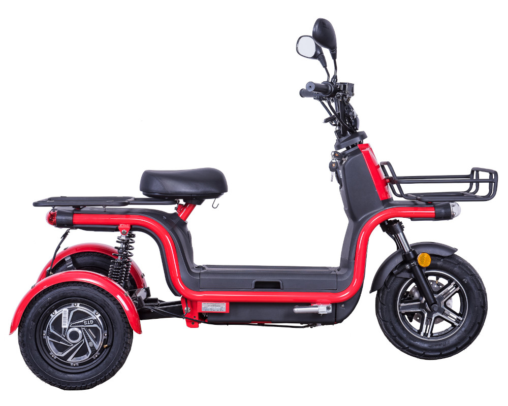 Dreirad Scoody E Trike ZT-29B 45 km/h rot 2x800 Watt Lithium-Ionen Elektroroller E-Scooter E-Roller Dreiradroller mit 2 Akkus