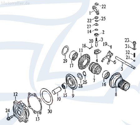 Distanzscheibe 97201-101805-B von Motorroller.de