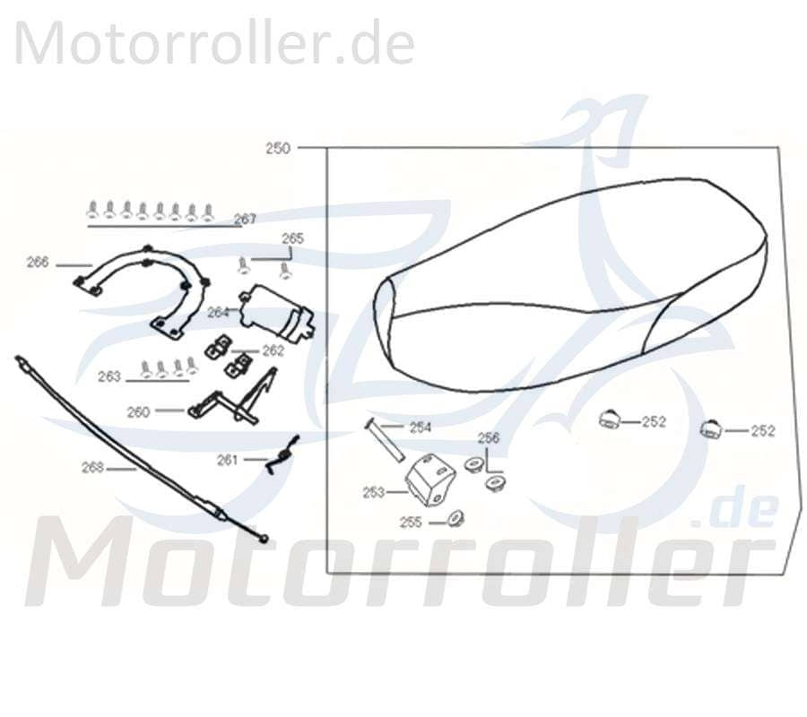 Abdeckung Seilzugführung Sitzbankverriegelung Kreidler 740132