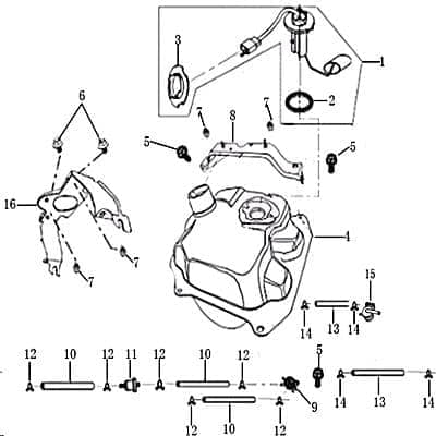 Halter Sitzbankschloss Kraftstofftank 700464