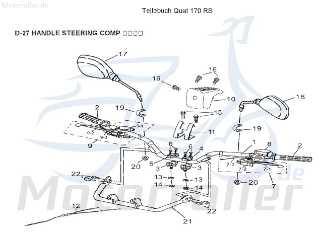 AEON Griffgummi Cobra 180 RS Lenkergriff Quad 180ccm 4Takt Motorroller.de Handgriff Haltegriff Drehgriff Lenker-Griff Halte-Griff Griff-Gummi ATV UTV