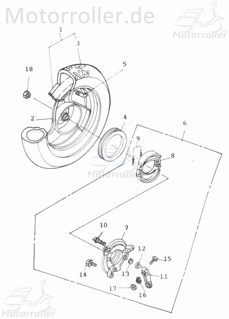 Adly Bremsbeläge hinten Scoody 50 2 Bremsbelag 50ccm 2Takt Motorroller.de Bremsklötze Bremsbacken Bremsschuhe Bremsbelagsatz Bremssteine Bremsklotz