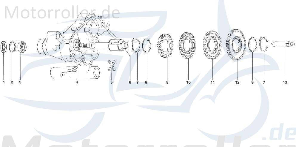 Zahnrad Getriebe 58 Zähne 1.Gang, LML H 11mm 125ccm 4Takt Motorroller.de Durchmesser: 120mm Mittelsektion: 6.2mm Zwischenrad Zahn-Rad Getrieberad