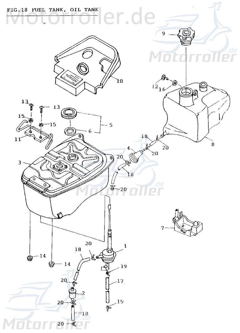 Schlauchschelle 9mm verzinkt 50ccm 2Takt Adly GK 125 70040043 Motorroller.de Klemme Schlauchklemme Spannring Clip Klemmschelle Schlauchbinder 1E40QMB