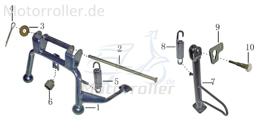 Feder Hauptständer Länge 85x2.5mm 2T 50cc YY50QT003004