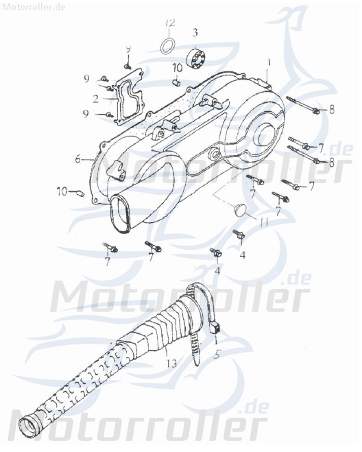 Adly Luftführungsblech Blechabdeckung 152QMI 125ccm 4Takt Motorroller.de Belüftung 150ccm-4Takt Buggy GK 125 Ersatzteil Service Inpektion Direktimport