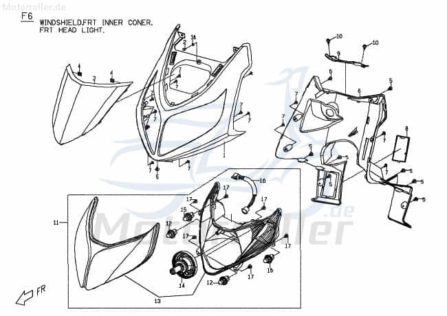 PGO Abdeckung Fahrgestellnummer schwarz G-Max Abdeckhaube M2623010650 Motorroller.de Kappe Deckel Schutz Verkleidung Platte Cover Blende Schutzhaube