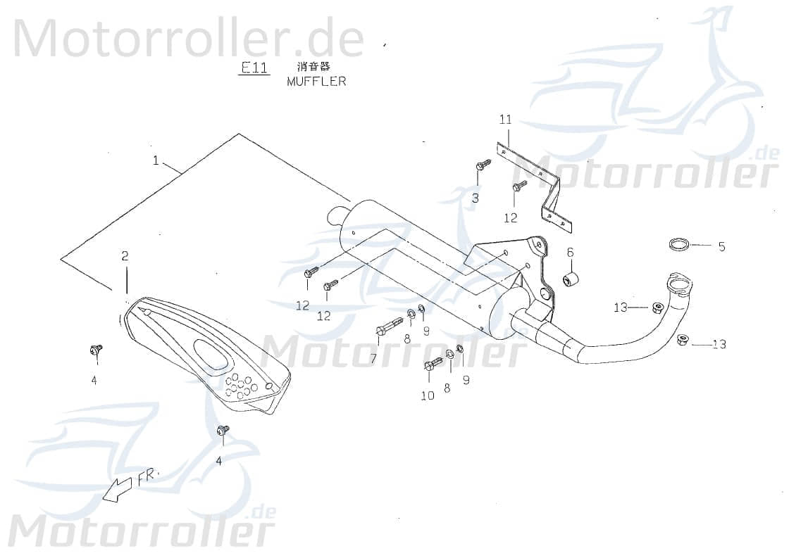 Auspuff kpl. offen o. Katalysator Big Max P22810000001