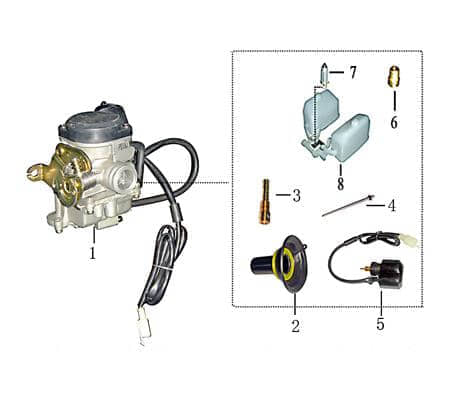 Rex Imola 50 Schwimmerventil 50ccm 4Takt Roller 139QMA Motorroller.de Schwimmernadel Regulierventil 139QMB JSD50QT-13 50cc 4T