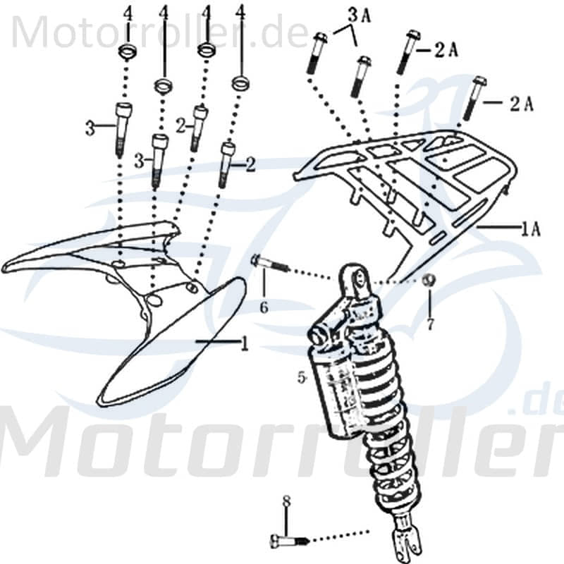 Jonway Galactica 2.0 RC 50 SoziusHaltegriff 50ccm 2Takt 707000 Motorroller.de schwarz Beifaherhaltegriff Beifahrerhalter 50ccm-2Takt Scooter Kreidler