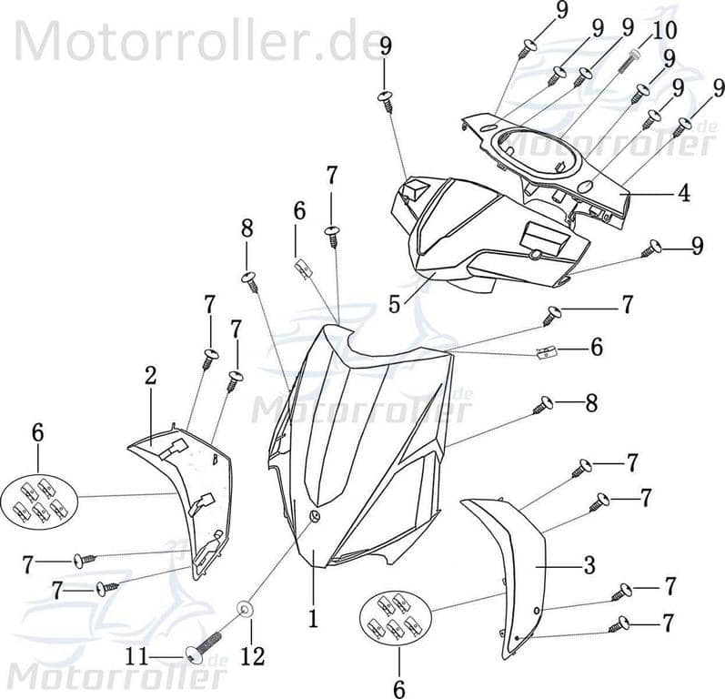 Lenkerverkleidung schwarz matt / grün Deckel 706818