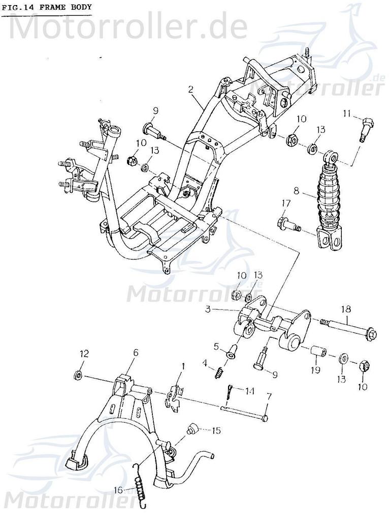 Zahnrad Ausgangswelle 51 Zähne Baotian BT49QT-2A 50ccm 4Takt Motorroller.de Getriebe Zwischenrad Ritzel Getrieberad 139QMB Scooter Ersatzteil Service