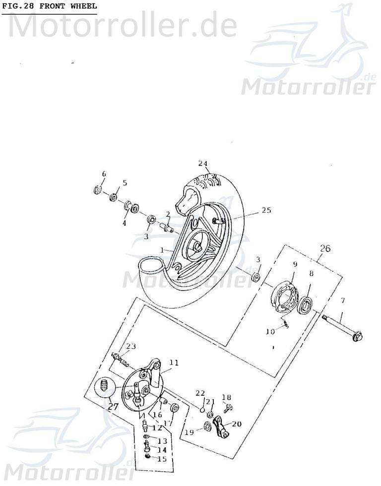 Bremsankerplatte vorn komplett 45100-101-000