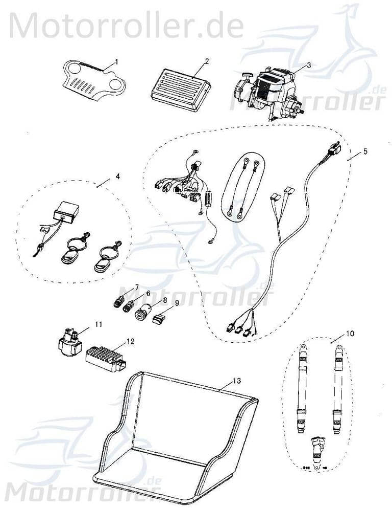 Kasea Kinderbuggy Ausschalter Motor 40ccm 4Takt KB5-14116 Motorroller.de Kinderbuggy 45 III Ersatzteil Service Inpektion Direktimport
