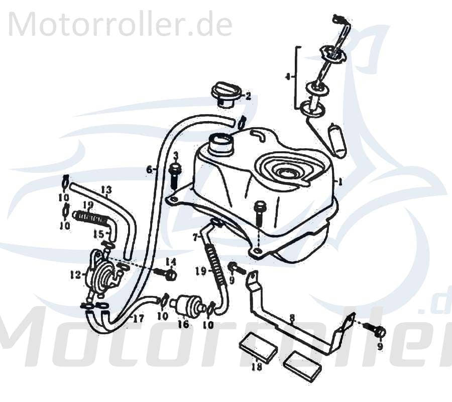 Rex RS125 Benzinschlauch Gummischlauch 125ccm 4Takt FIG37-9 Motorroller.de Kraftstoffschlauch Kraftstoffleitung Benzin-Schlauch Benzinleitung Scooter