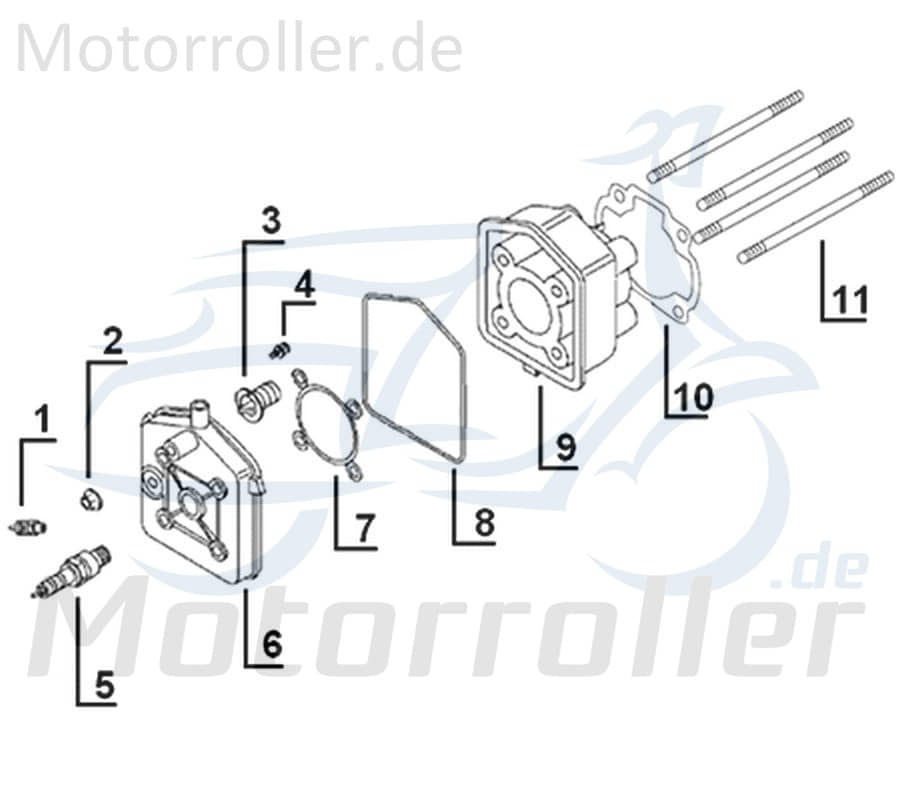 Kreidler Galactica 3.0 LC 50 Dichtung Zylinderkopf innen 741420 Motorroller.de Zylinderkopf-Dichtung Kopfdichtung 50ccm-2Takt Scooter Service