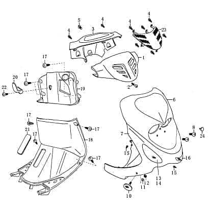 Scheinwerferverkleidung Frontmaske silber 86294
