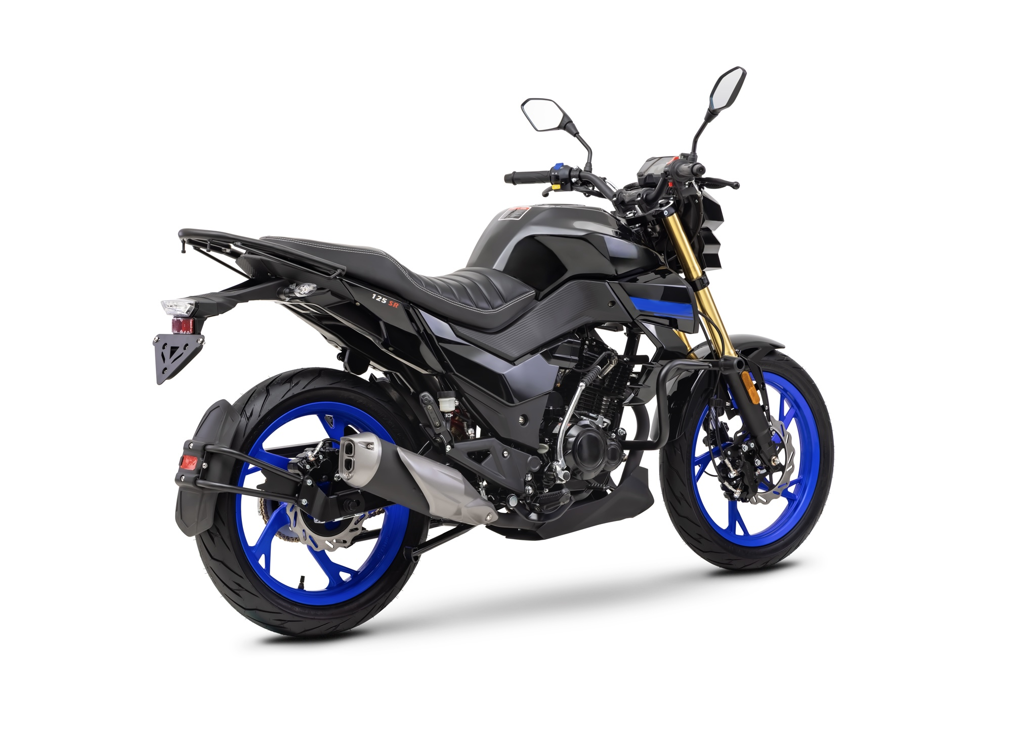 Motorrad Fighter 125 DV-RS AIR schwarz-blau 90 km/h Euro 5+ Schaltmoped Mokick Kleinkraftrad