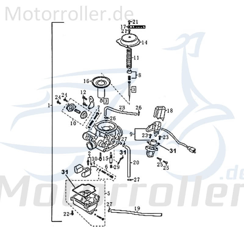 Schraube Rex RS450 Bundschraube Flanschschraube 50ccm 4Takt Motorroller.de Maschinenschraube Flansch-Schraube Maschinen-Schraube Bund-Schraube