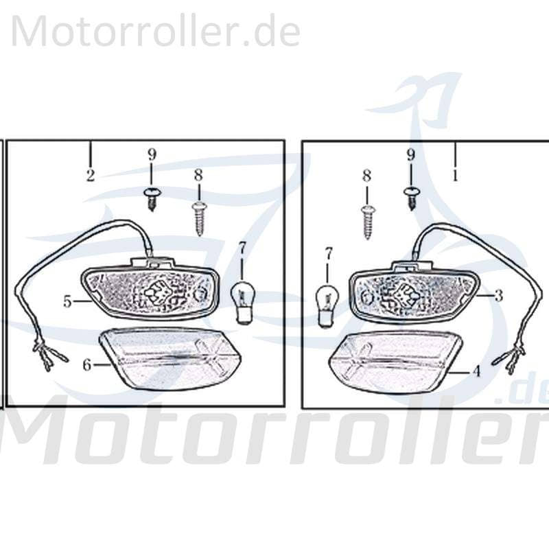 Blinker vorn links Jonway RMC-H Galactica 125 DD 4Takt 702788 Motorroller.de Signalleuchte Blinklicht Blinkleuchte Fahrtrichtungsanzeiger Winker Moped