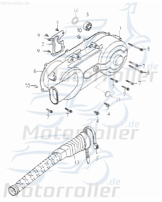 Adly Dichtung Gehäusedeckel GK 125 Buggy 125ccm 4Takt Motorroller.de Dichtung-Deckel Kupplungsdeckel Getriebe Variomatikdeckel 152QMI Ersatzteil