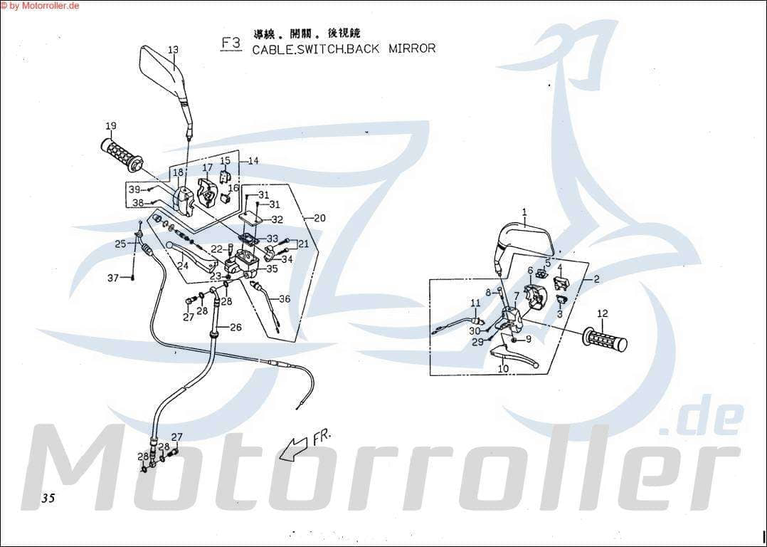 PGO Bundschraube Bremszylinderabdeckung Roller 50ccm 2Takt Motorroller.de Maschinenschraube Flanschschraube Flansch-Schraube Maschinen-Schraube