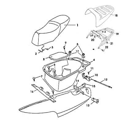 Rex RS125 QM125T-10D Deckel Staufach innen 82185 Motorroller.de Kreidler Wartungsdeckel Inspektionsdeckel Cover Blende Helmfach