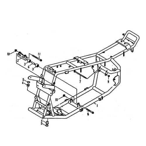 Rex Quad 50 Motorhalter Motorlager Achse 50ccm 2Takt 94041 Motorroller.de Motorträger Motorhalterung Motor-Halter Motor-Halterung Motor-Lager 1E40QMB