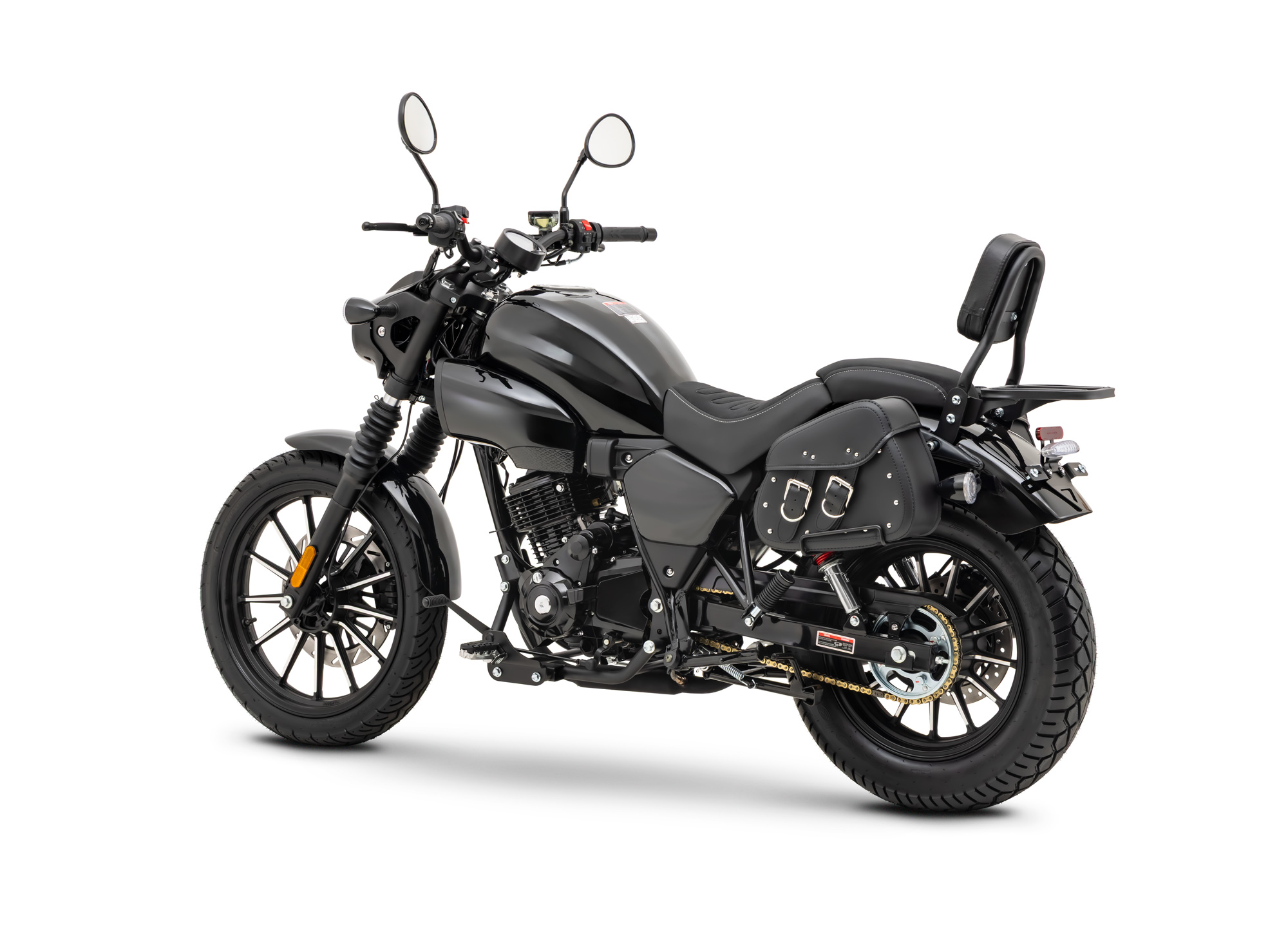 Motorrad Fighter 125 S-RS schwarz 90 km/h Euro 5+ Schaltmoped Chopper 125ccm 4 Takt Leichtkraftrad Krad Kraftrad