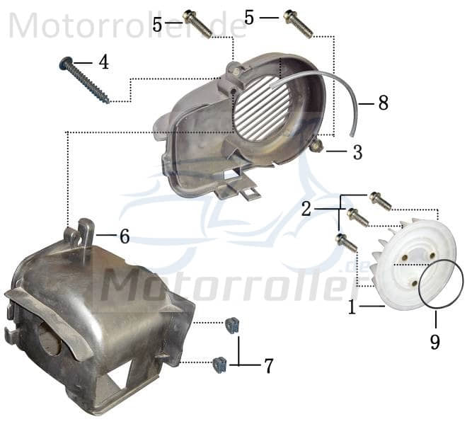 AGM Fighter 50 One Dichtleiste Gebläseabdeckung 50ccm 2Takt YYGY0500-0105 Motorroller.de Dichtlippe Dichtschnur 1E40QMB Scooter ECM Ersatzteil Service