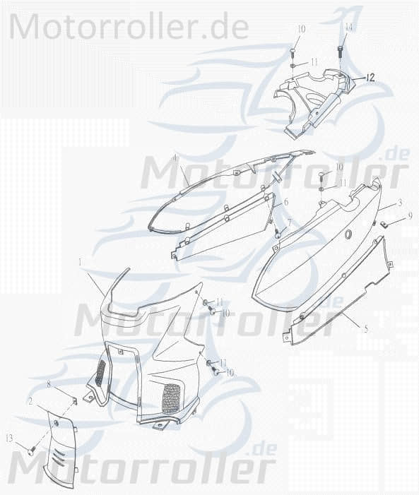Adly Panther 50 Seitenleiste 50ccm 2Takt 83603-159-000 Motorroller.de Seitenteil Seitenverkleidung Seitenabdeckung Seiten-Verkleidung Seiten-leiste