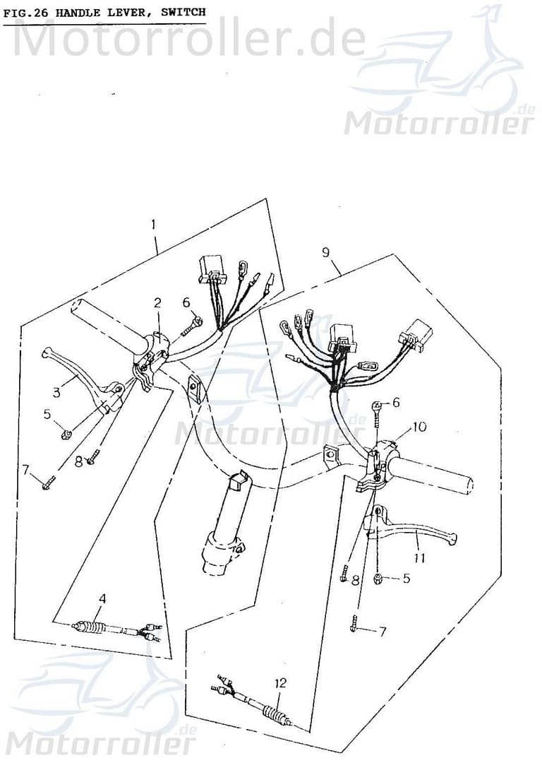 Bremslichtschalter links Adly AT 50 PT Roller K35345-111-000 Motorroller.de Bremsschalter Stop-Schalter Bremslicht-Schalter Stoplichtschalter Cat 50